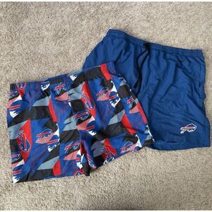 LOT OF 2 Buffalo Bills NFL Swim Trunks Shorts AOP Football Vacation‎ XL/2XL